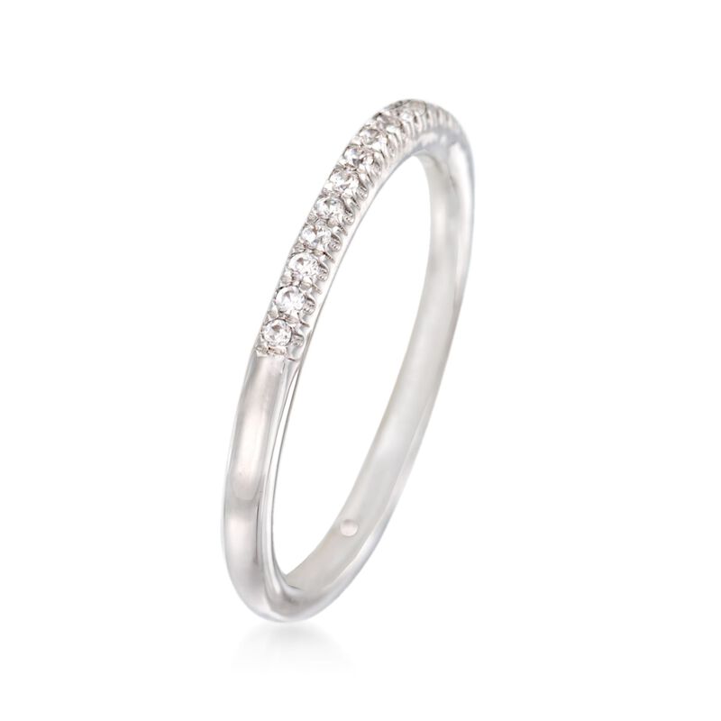 Gabriel Designs .10 ct. t.w. Diamond Wedding Band in 14kt White Gold image number 1