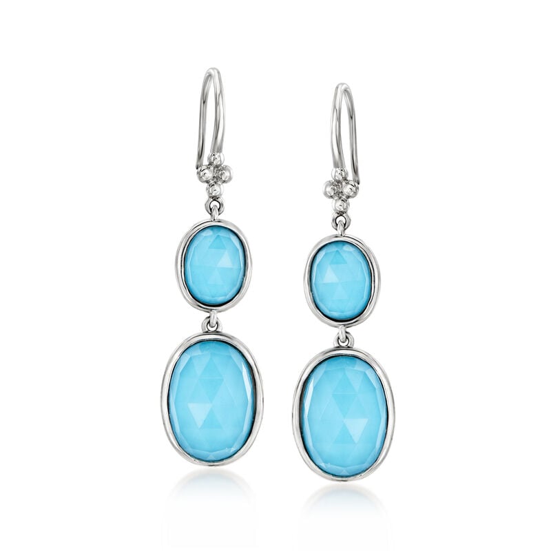 Gabriel & Co. Turquoise Doublet Drop Earrings in Sterling Silver image number 0