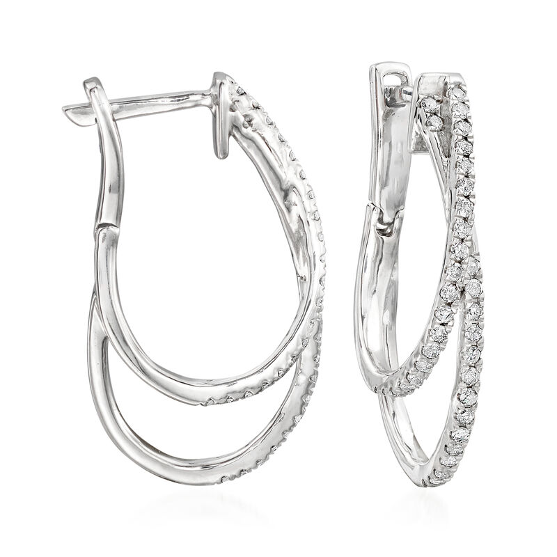 .50 ct. t.w. Diamond Double-Hoop Earrings in Sterling Silver image number 2