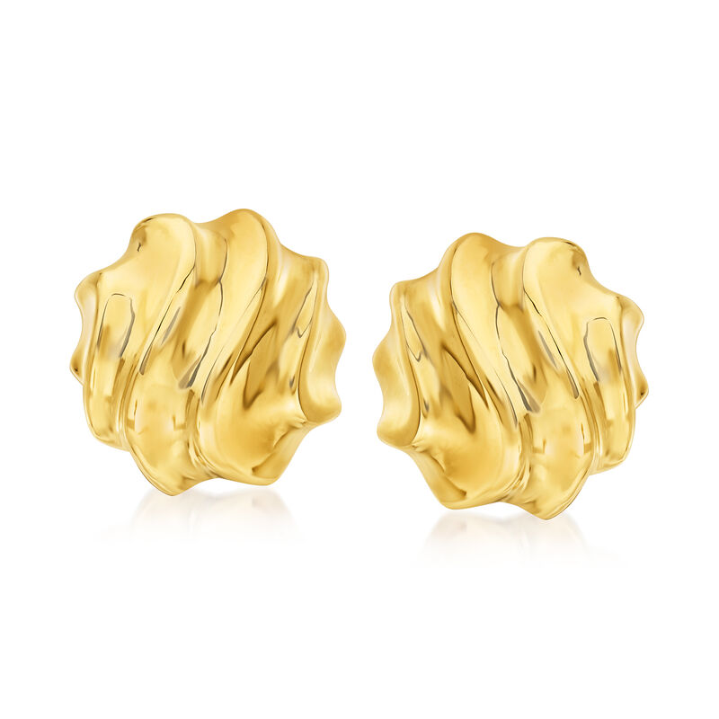 Italian 14kt Yellow Gold Swirl Earrings image number 0
