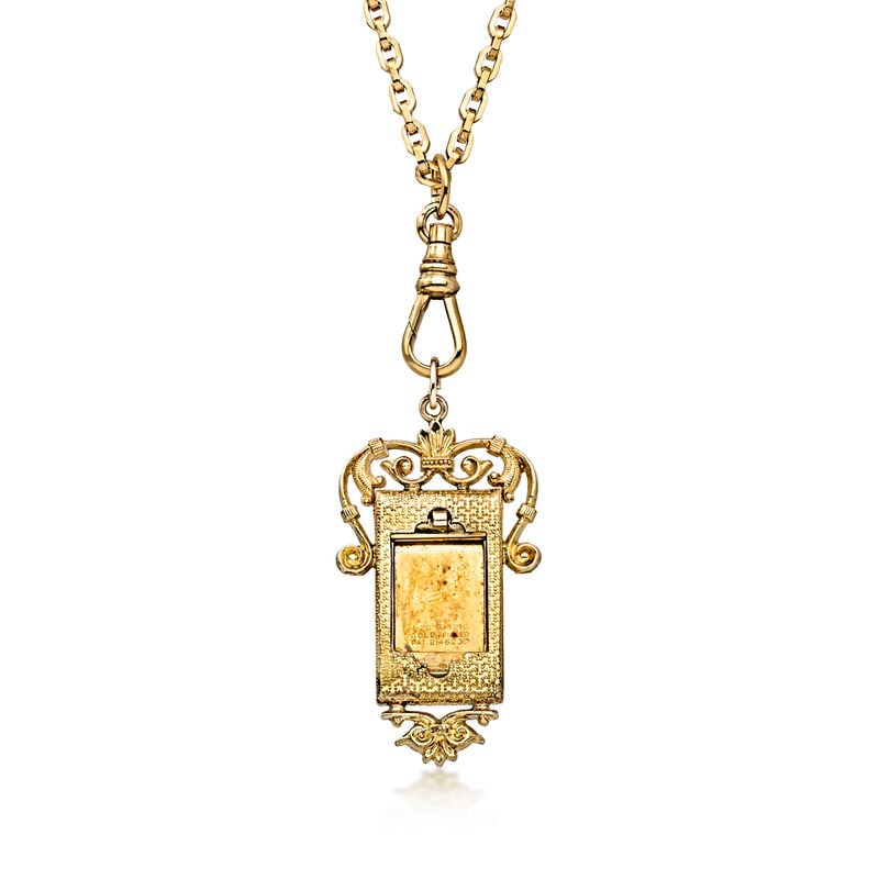 C. 1900 Vintage Gold-Filled Fancy Locket Necklace. 24.25" image number 2