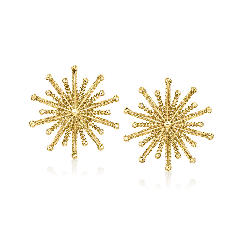 14kt Yellow Gold-Plated Starburst Earrings image number 0