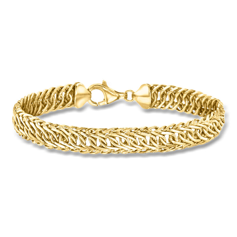 14kt Yellow Gold-Plated Cestina-Link Bracelet image number 0
