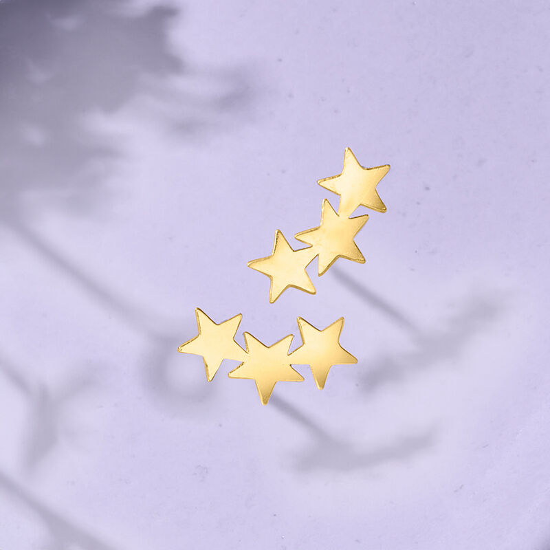 14kt Yellow Gold Star Ear Climbers image number 2