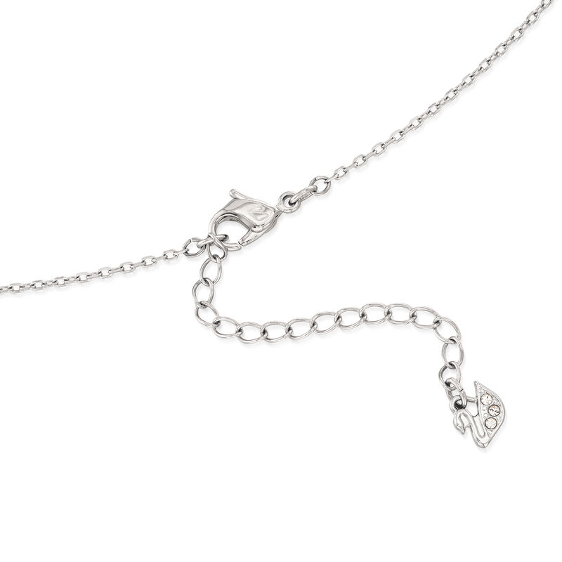 Swarovski Crystal &quot;Latitude&quot; Clear Crystal Halo Necklace in Silvertone. 16.5&quot; image number 2