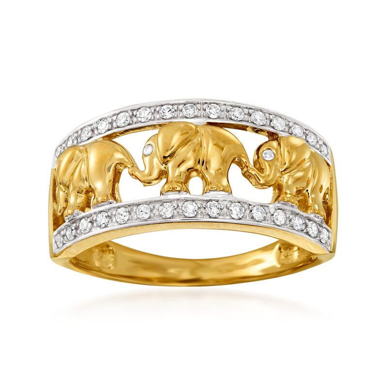 .20 ct. t.w. Diamond Elephant Ring in 14kt Yellow Gold image number 0