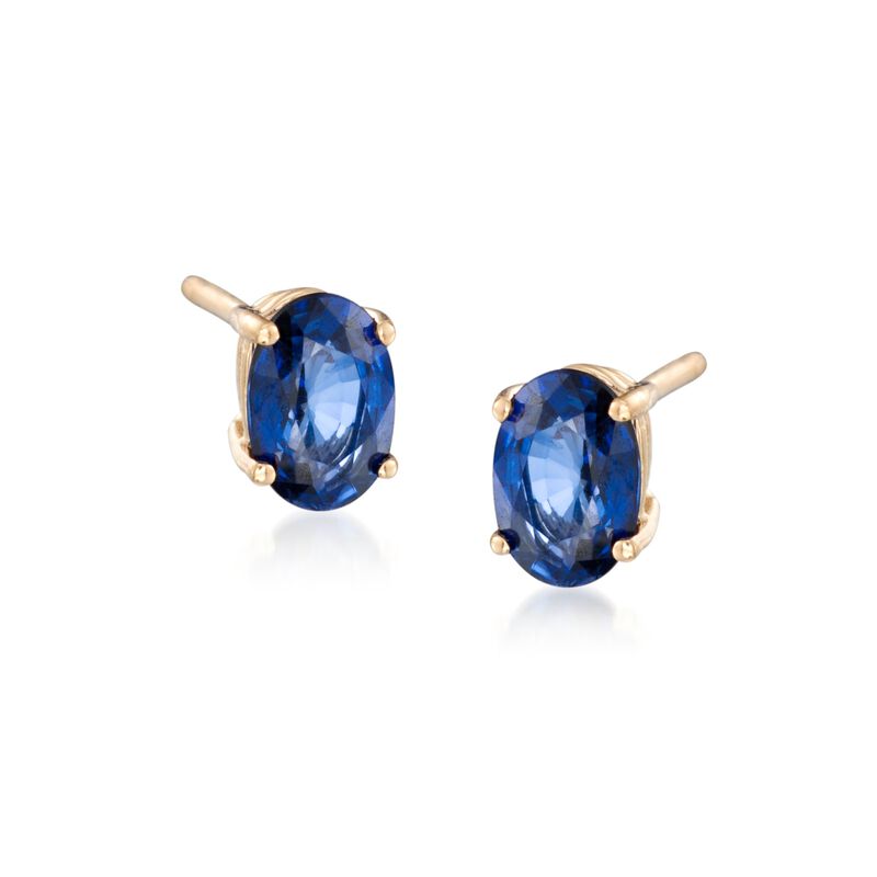 1.10 ct. t.w. Sapphire Stud Earrings in 14kt Yellow Gold image number 0