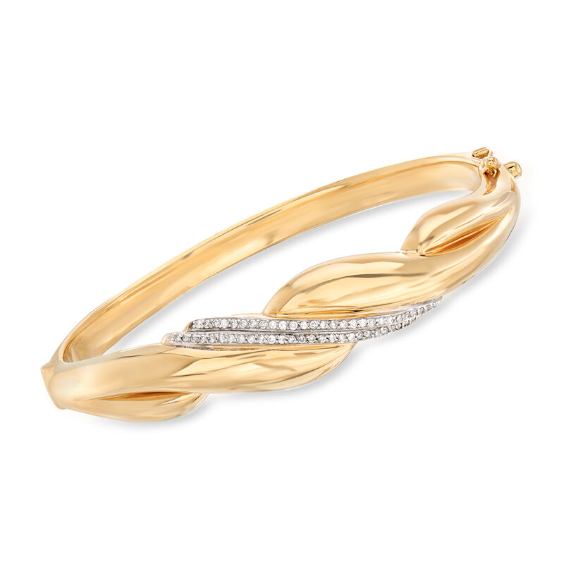 .29 ct. t.w. Diamond Sash Bangle Bracelet in 14kt Yellow Gold image number 0