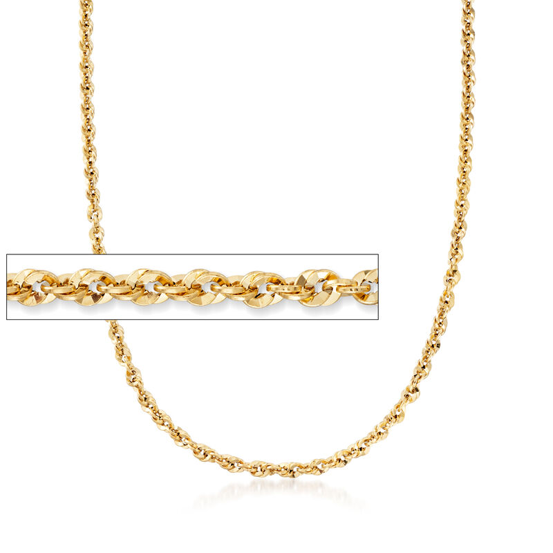Italian 14kt Yellow Gold Rope-Link Chain Necklace image number 0