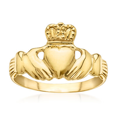 C. 1980 Vintage 10kt Yellow Gold Claddagh Ring