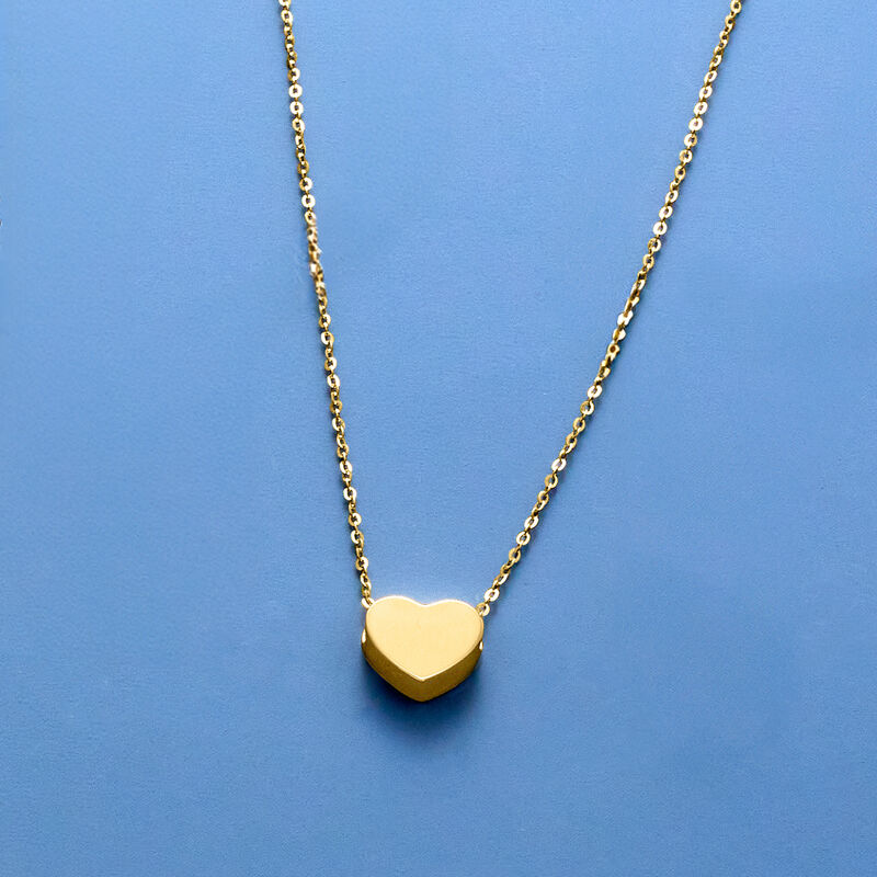 14kt Yellow Gold Heart Pendant Necklace. 16&quot; image number 3