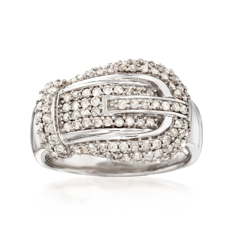 .75 ct. t.w. Diamond Buckle-Style Ring in Sterling Silver image number 0