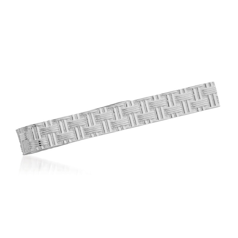 Sterling Silver Woven Tie Bar image number 0