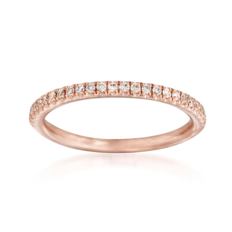 Henri Daussi .15 ct. t.w. Diamond Wedding Ring in 14kt Rose Gold image number 0