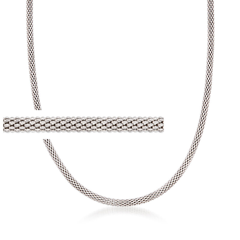 Italian 2.8mm Sterling Silver Popcorn-Chain Necklace image number 0