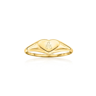Child's 14kt Yellow Gold Personalized Heart Signet Ring