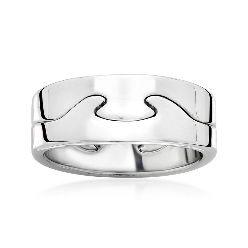 C. 2000 Vintage Georg Jensen 18kt White Gold Fusion Ring. Size 5.25 image number 0