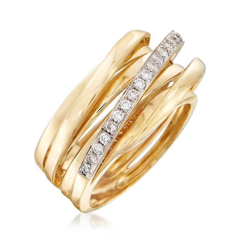 .25 ct. t.w. Diamond Stripe Ring in 14kt Yellow Gold image number 2