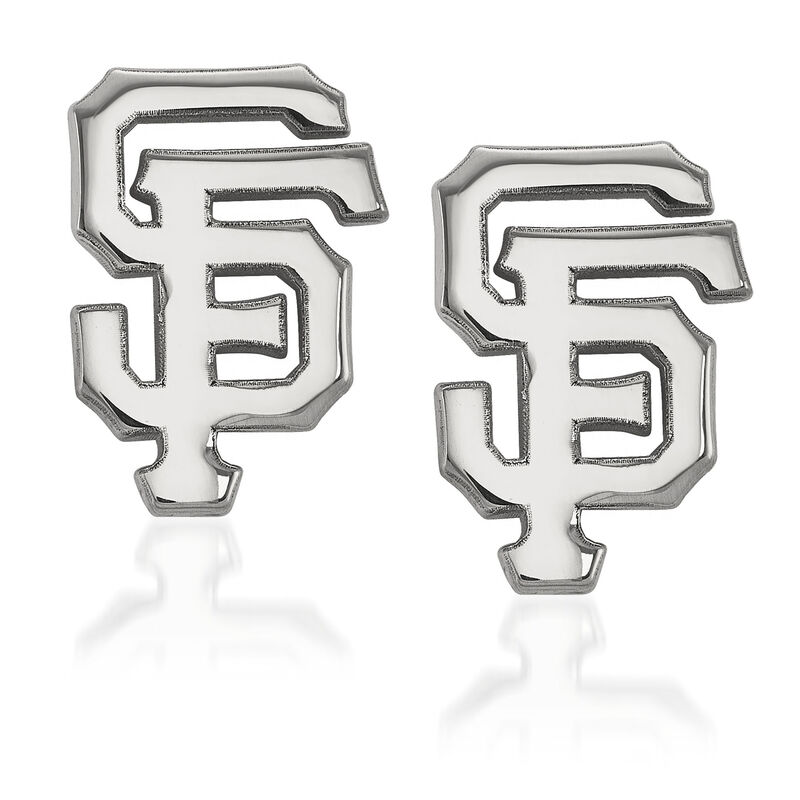 14kt White Gold MLB San Francisco Giants Small Stud Earrings image number 1