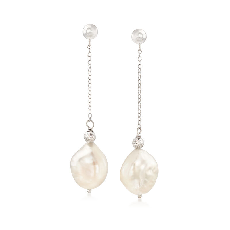 11-12mm Cultured Baroque Pearl and Sterling Silver Jewelry Set: Earrings, Bracelet and Necklace image number 6