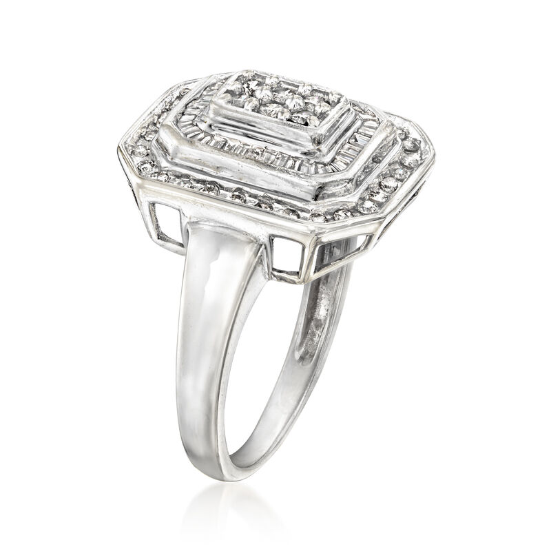 C. 1980 Vintage .75 ct. t.w. Diamond Ring in 10kt White Gold. Size 7 image number 2