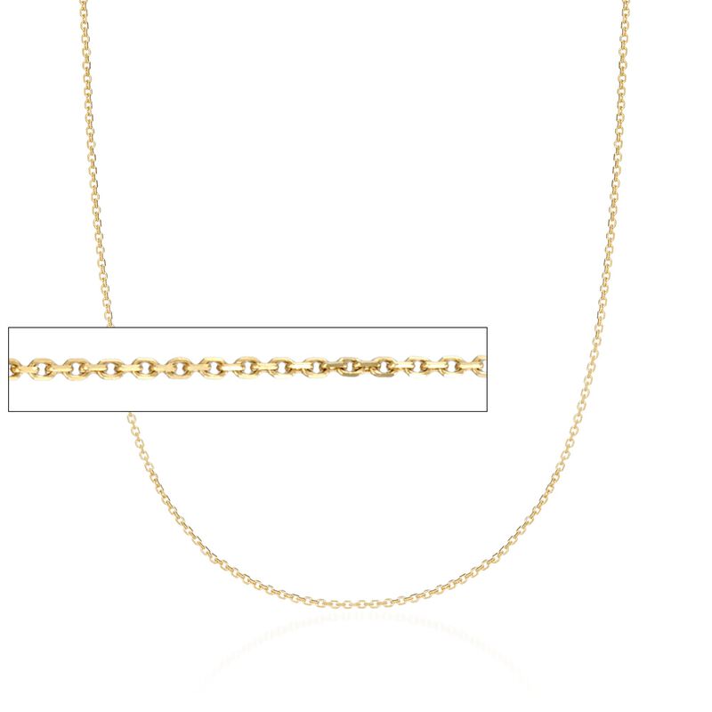1.1mm 14kt Yellow Gold Cable Chain Necklace image number 0