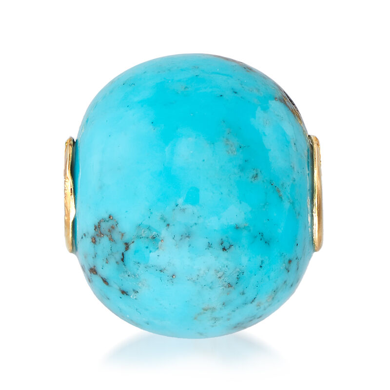 16-16.5mm Turquoise Bead Pendant in 14kt Yellow Gold image number 1