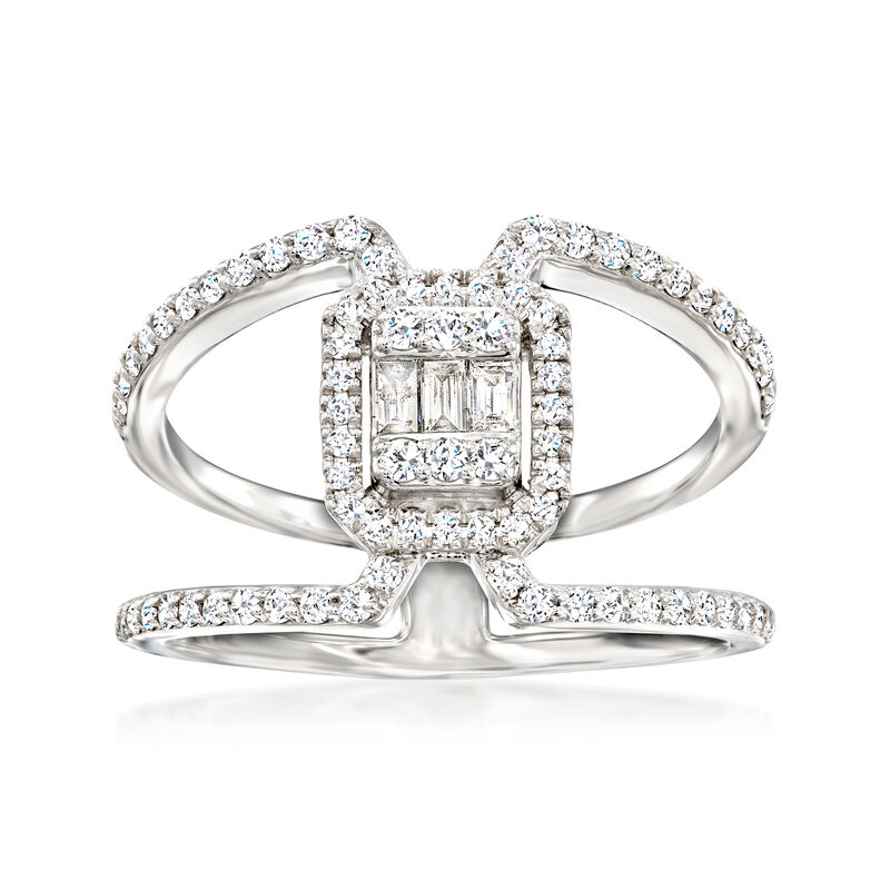 .50 ct. t.w. Baguette and Round Diamond Ring in 14kt White Gold image number 0