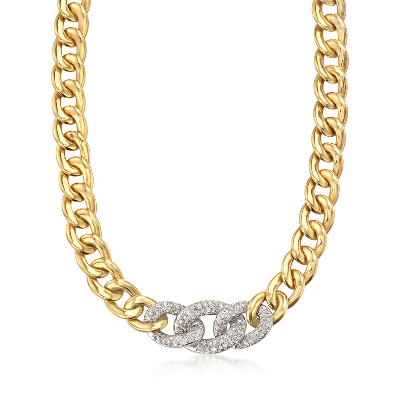 C. 1980 Vintage 2.50 ct. t.w. Diamond Collar Necklace in 18kt Yellow Gold image number 1