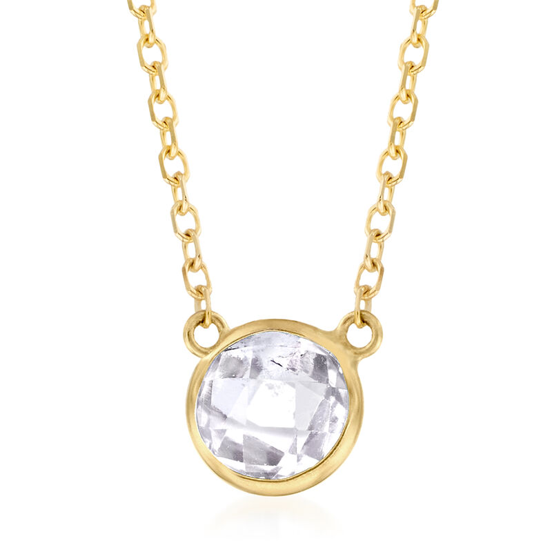 .90 Carat White Topaz Necklace in 14kt Yellow Gold image number 0