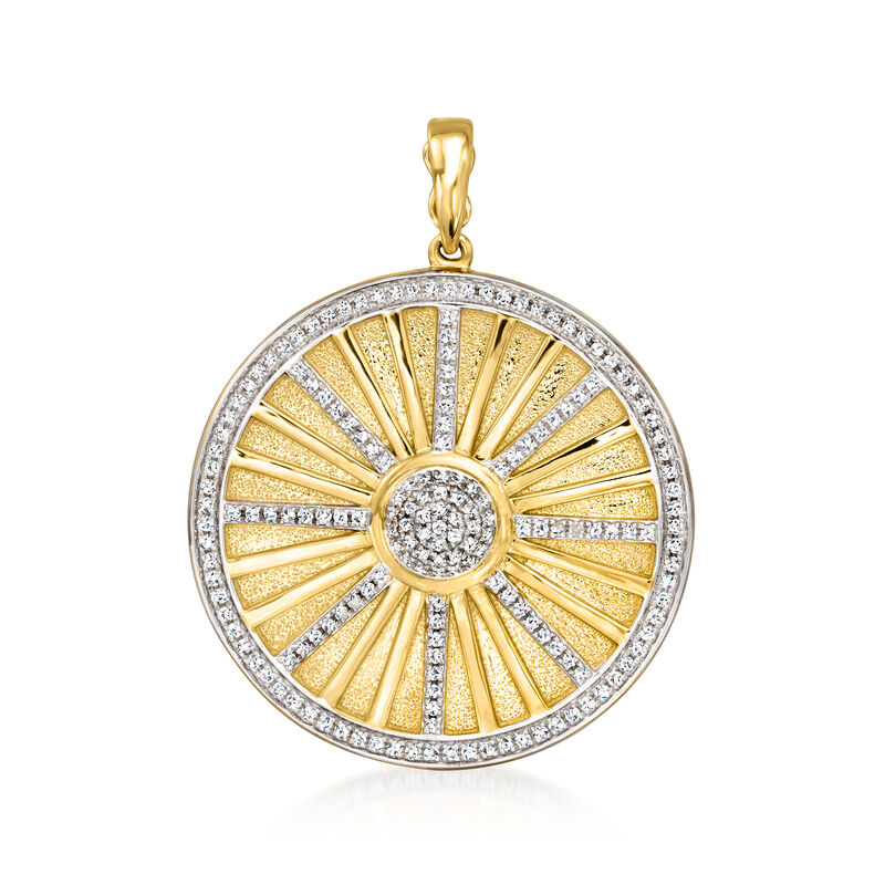 .50 ct. t.w. Diamond Sunburst Medallion Pendant in 14kt Yellow Gold image number 0