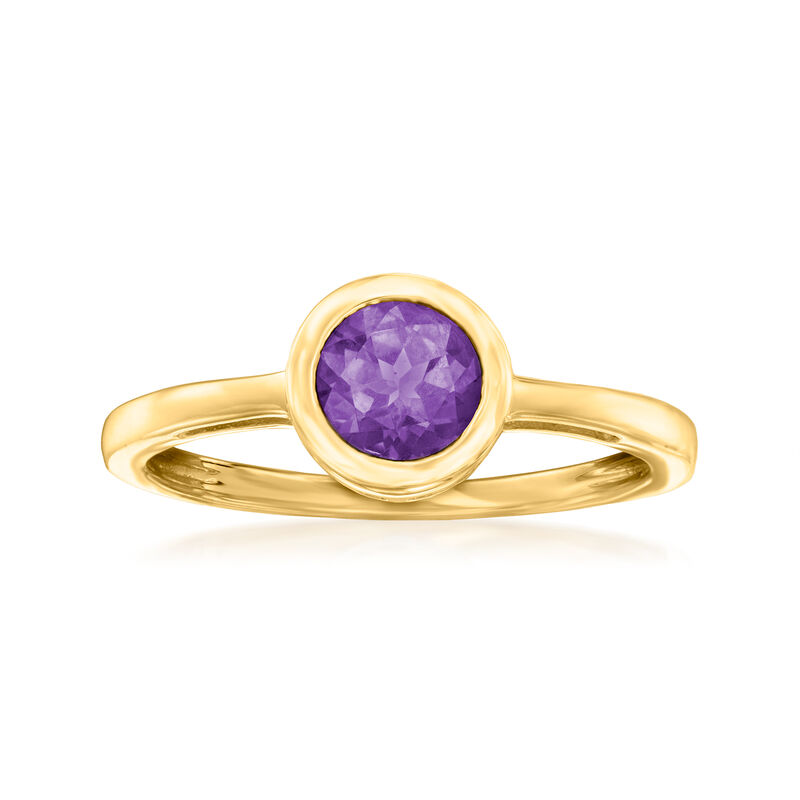 1.60 ct. t.w. Amethyst Jewelry Set: Pendant Necklace and Ring in 18kt Gold Over Sterling image number 4