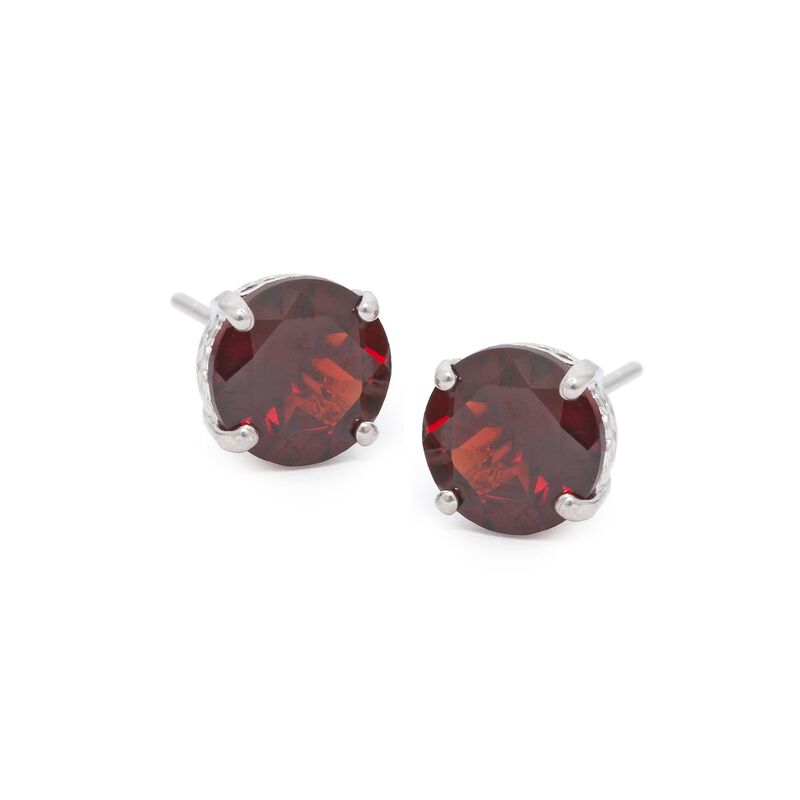4.30 ct. t.w. Garnet Stud Earrings in 14kt White Gold image number 0