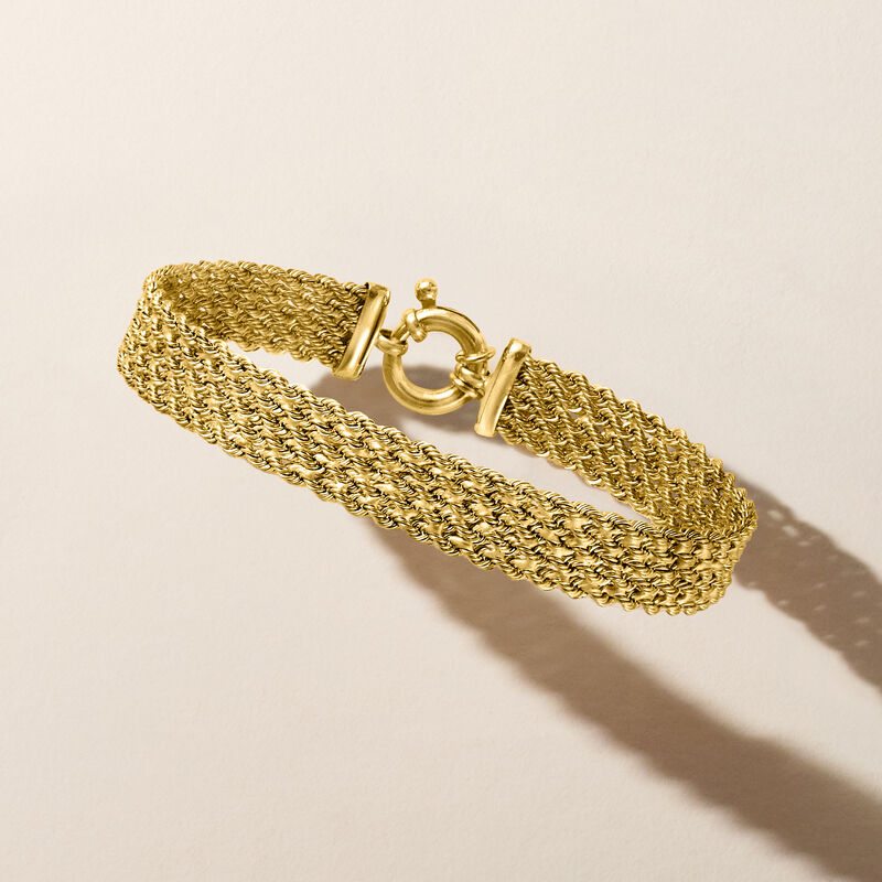 Italian 14kt Yellow Gold Multi-Row Rope-Chain Bracelet image number 2