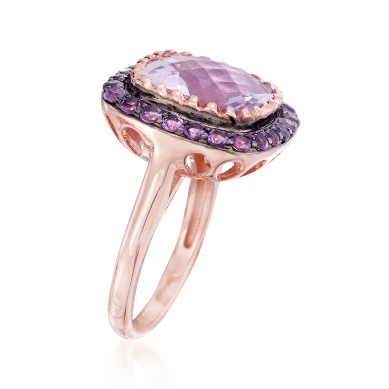 7.05 ct. t.w. Amethyst Ring in 14kt Rose Gold Over Sterling image number 2