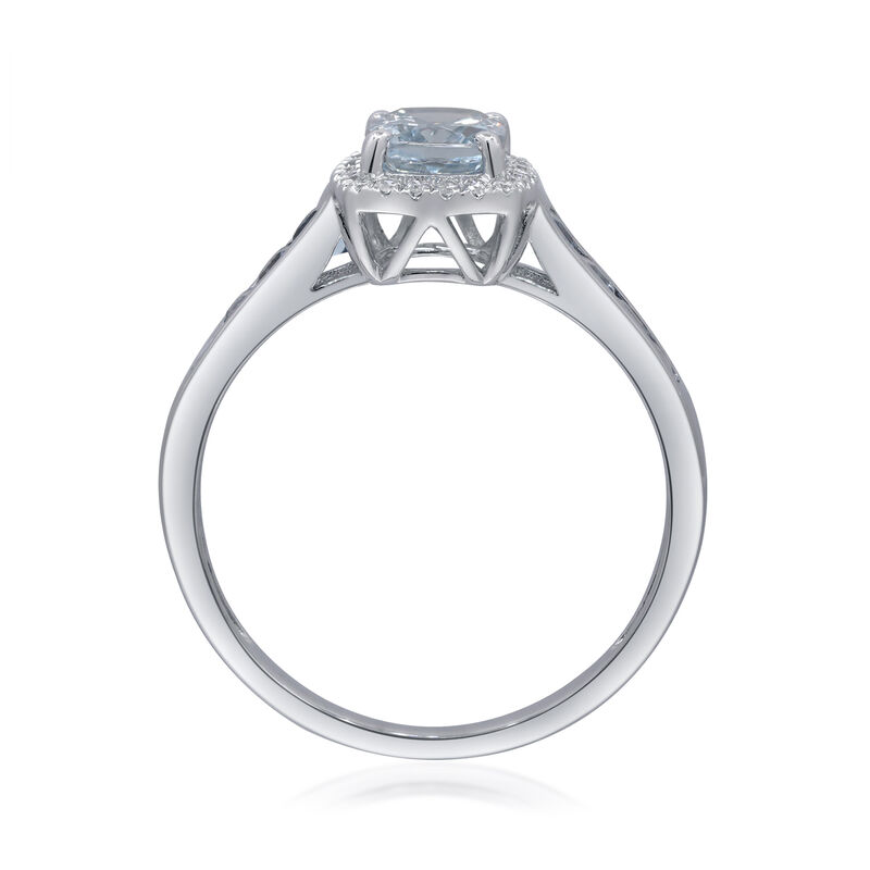 1.10 ct. t.w. Aquamarine Ring with Diamonds in 14kt White Gold image number 2