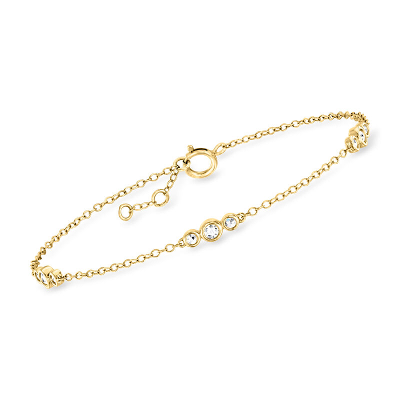 .20 ct. t.w. Bezel-Set Lab-Grown Diamond Graduated Trio Station Bracelet in 14kt Yellow Gold image number 0