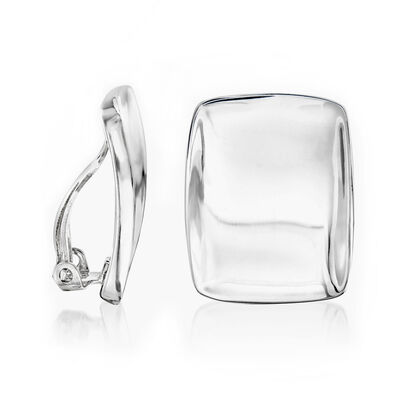 Zina Sterling Silver "Palm Springs" Large Clip-On Earrings