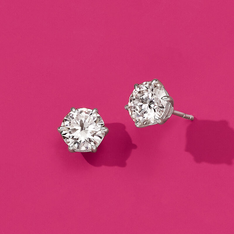3.00 ct. t.w. Moissanite Stud Earrings in Sterling Silver image number 3