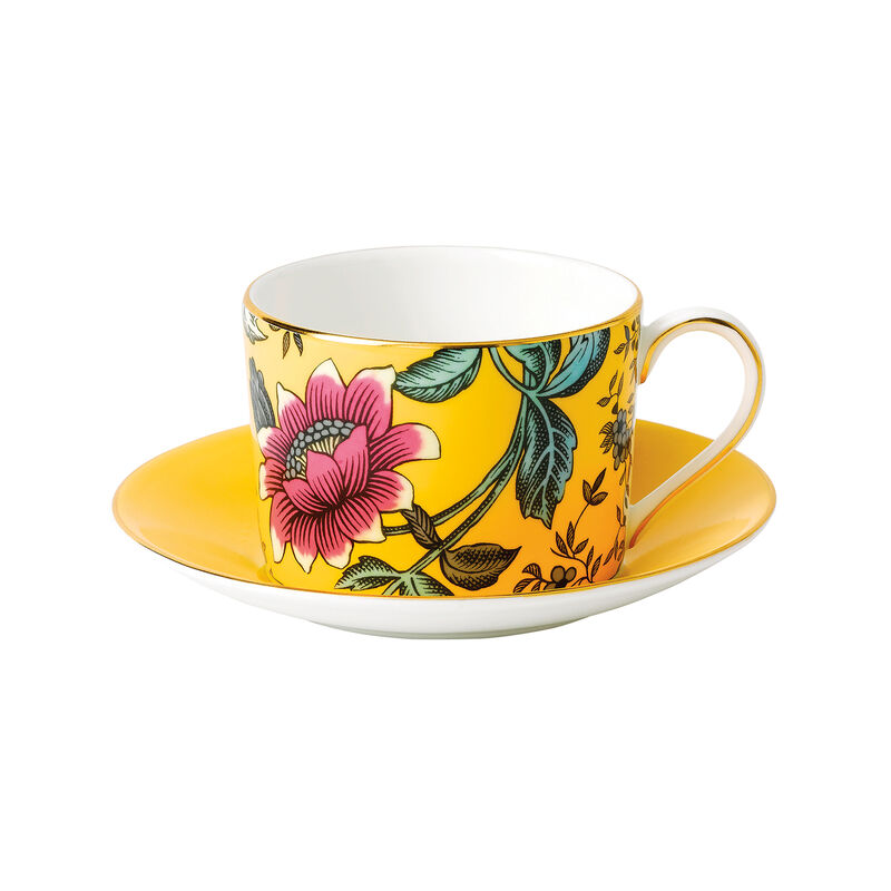 Wedgwood "Wonderlust" Yellow Tonquin 2-pc. Teacup and Saucer Set image number 0