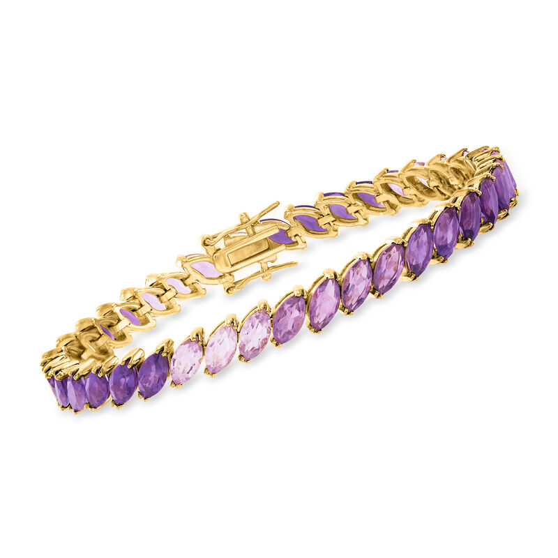 17.00 ct. t.w. Ombre Amethyst Tennis Bracelet in 18kt Gold Over Sterling image number 0