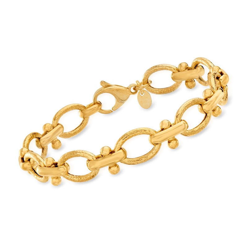 Italian 18kt Gold Over Sterling Link Bracelet image number 0