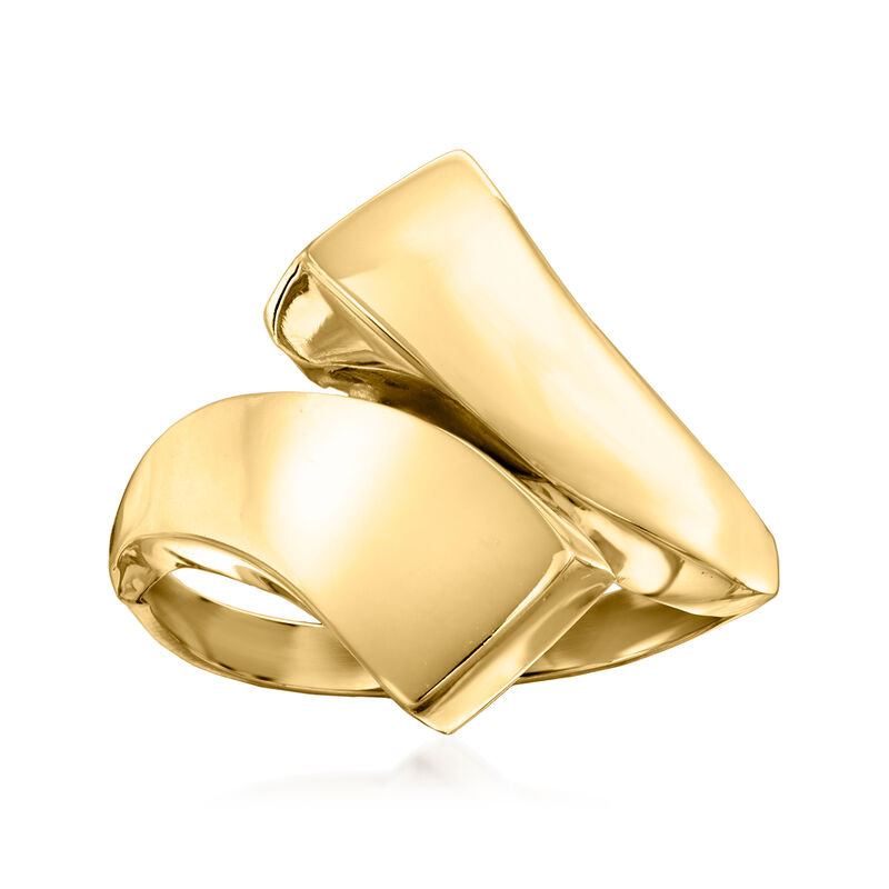 Italian 18kt Yellow Gold X Ring. Size 7 image number 0