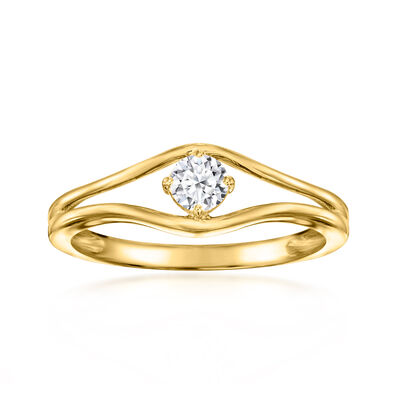 .25 Carat Lab-Grown Diamond Open Ring in 18kt Gold Vermeil