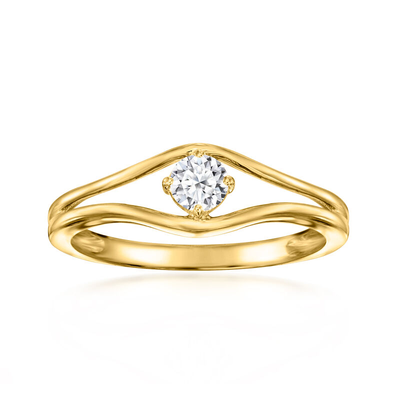 .25 Carat Lab-Grown Diamond Open Ring in 18kt Gold Vermeil image number 0