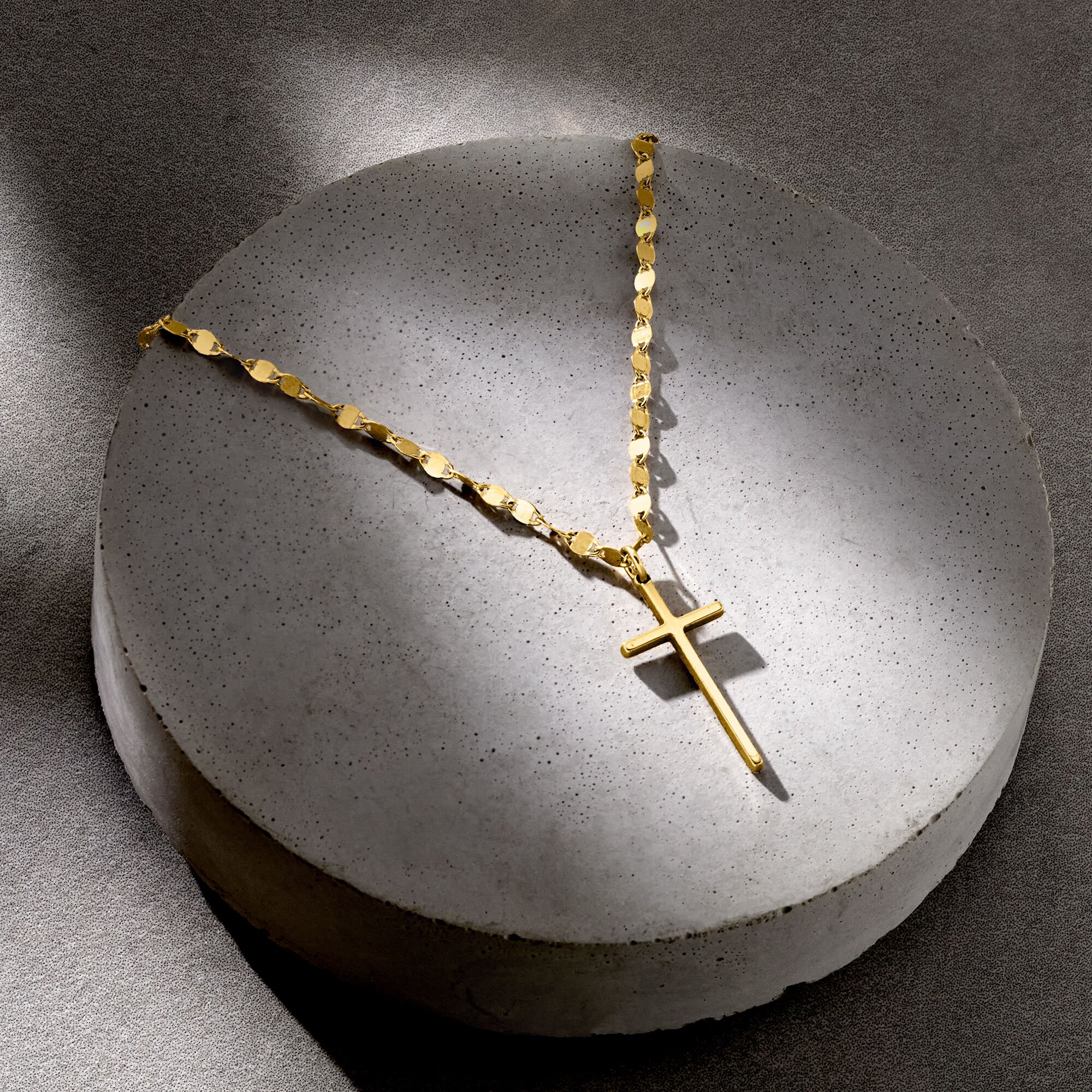 Italian 18kt Gold Over Sterling Cross Necklace