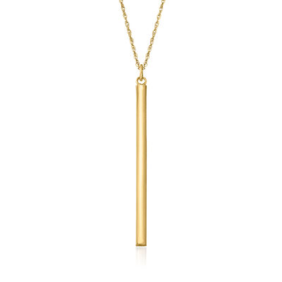 14kt Yellow Gold Vertical Bar Pendant Necklace