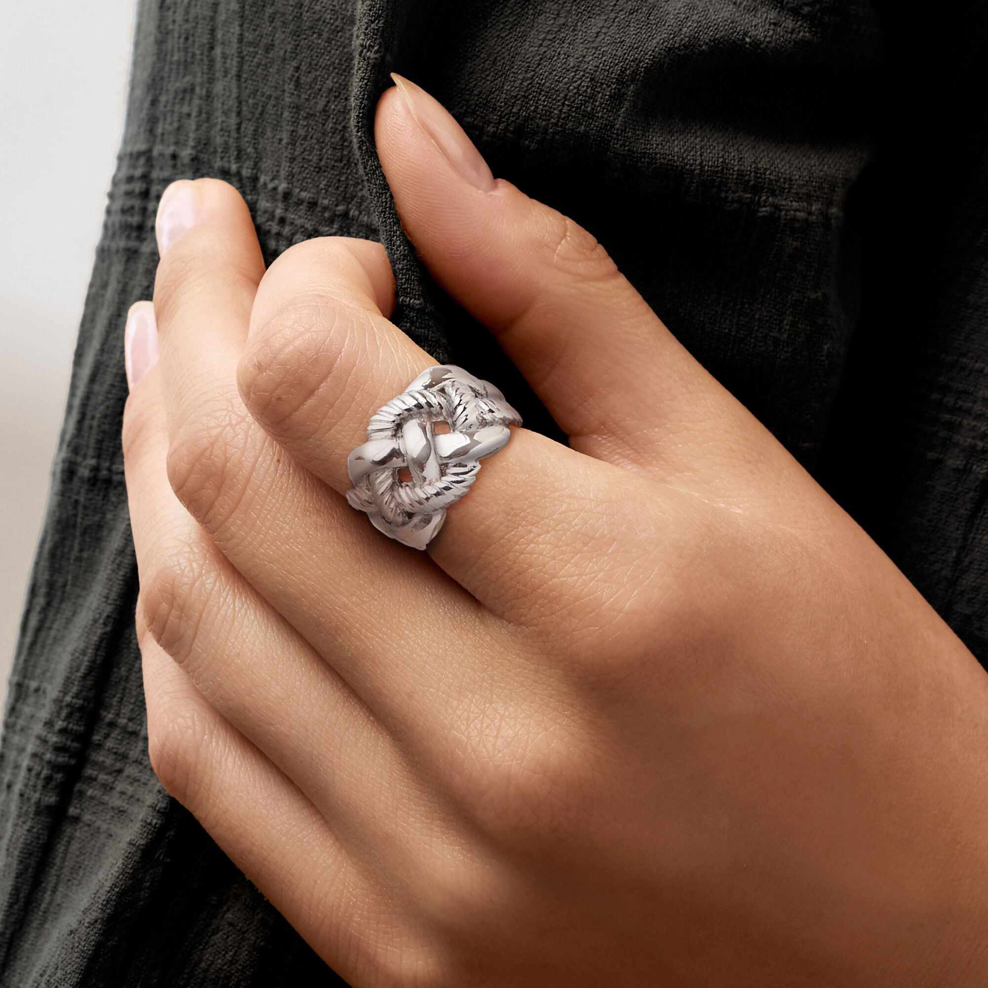 Italian Sterling Silver Wide Braided Ring | Ross Simons