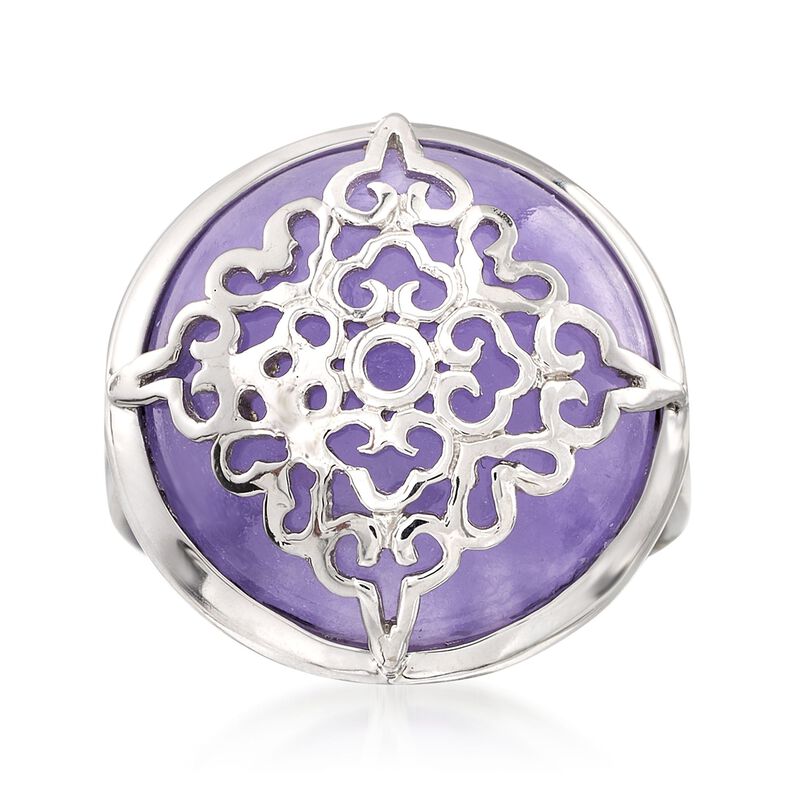 Purple Jade Ring in Sterling Silver image number 0