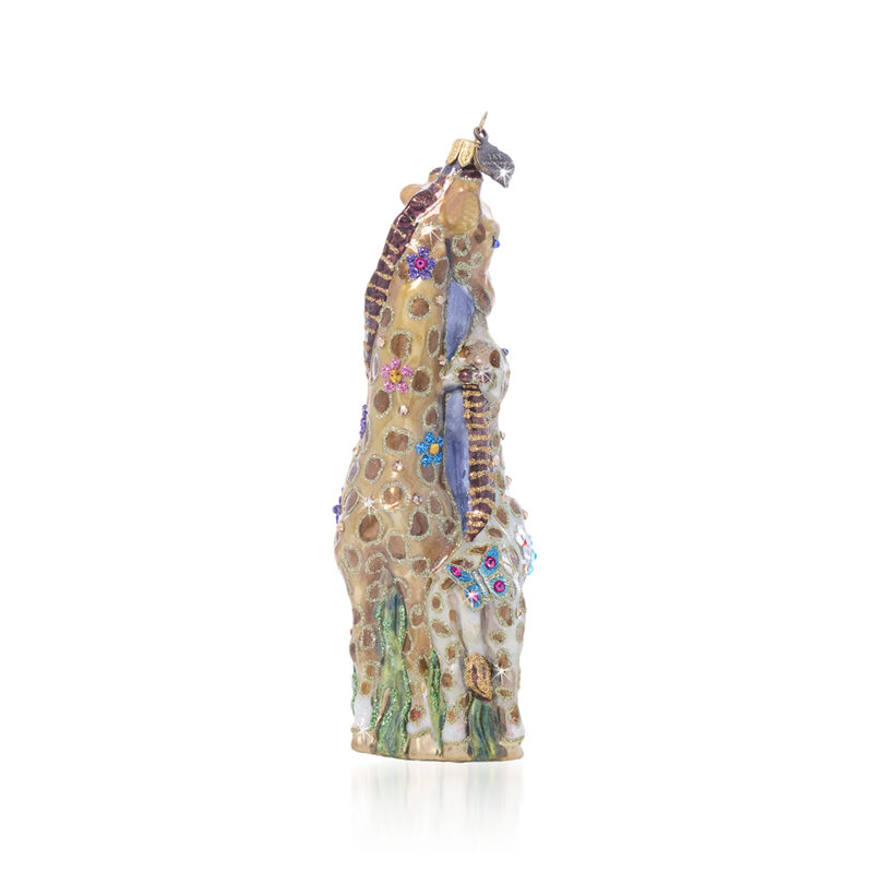 Jay Strongwater &quot;Mom and Baby Giraffe&quot; Glass Ornament image number 1